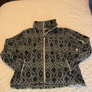 Columbia Women's Black and White Geometric Fleece Jacket